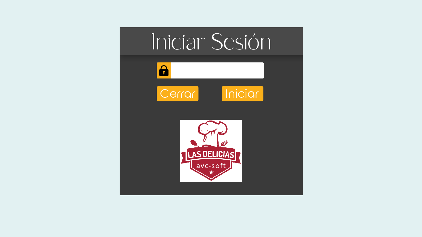 Pantalla de inicio de AVC-POS